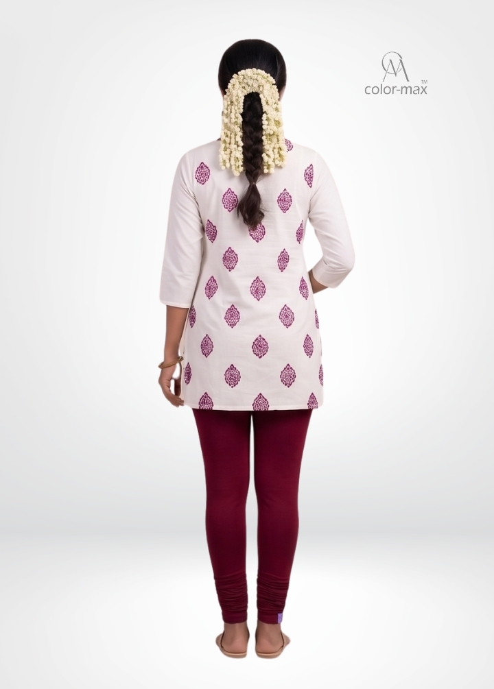 MEROON - Premium Cotton Lycra Chudi Leggings - Hover